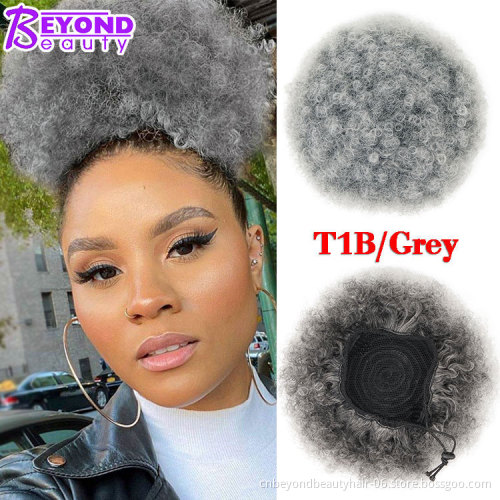 aliexpress Cheap High Puff Afro Curly Chignon Ponytail Drawstring Synthetic Curly Hair Bun For Women